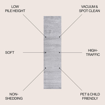 Haze Solid Low-pile Area Rug Light Gray